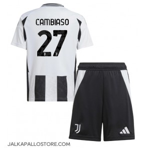 Juventus Andrea Cambiaso #27 Kotipaita Lapsille 2024-25 Lyhythihainen (+ shortsit)